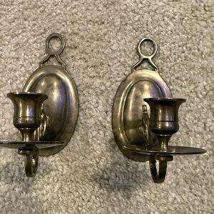Vintage Brass Wall Sconces - Pair